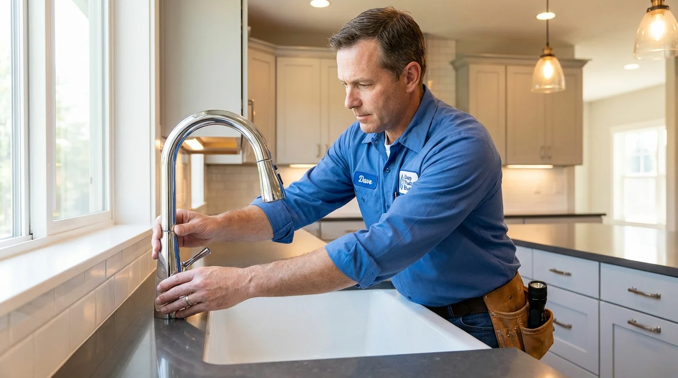 Kitchen faucet installation by Johns Plumbing LLC in McCleary