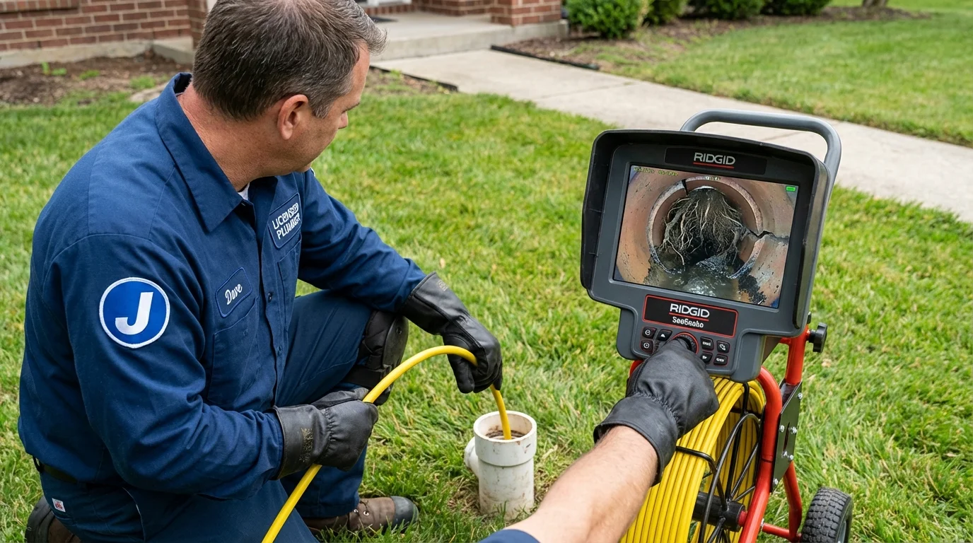 Sewer camera inspection being performed by Johns Plumbing LLC in McCleary